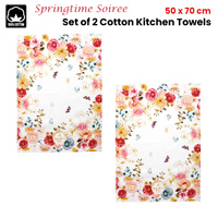 Ashdene Set of 2 Springtime Soiree Cotton Kitchen Tea Towels 50 x 70 cm thumbnail