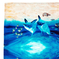 Ashdene Set of 2 Playful Dolphins Cotton Kitchen Tea Towels 50 x 70 cm Underwater Buddies thumbnail