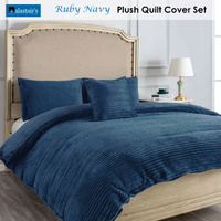 Alastairs Ruby Navy Quilt Cover Set Double thumbnail