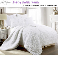 Jenny Mclean Bobby Ruffle White 3 Piece Coverlet Set Super King thumbnail