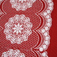 Rapee Set of 4 Cotton Lacey Red Table Placemats 33 x 45 cm thumbnail