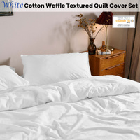 Dickies Cotton Waffle Texture Quilt Cover Set White King thumbnail