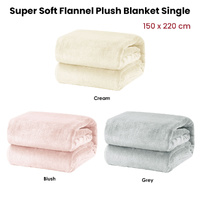 Super Soft Micro Flannel Plush Blanket Single 150 x 220 cm Blush thumbnail