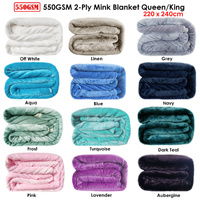 550GSM 2-Ply Mink Blanket Queen/King Linen thumbnail