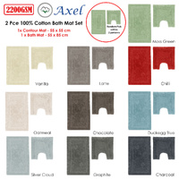 2200GSM 2 Pce Axel 100% Cotton Bath Mat Set Moss Green thumbnail