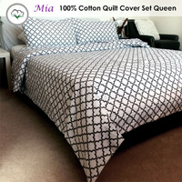 Mia White 100% Cotton Quilt Cover Set Queen thumbnail