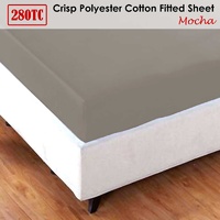 Jason Crisp Polyester Cotton Fitted Sheet Mocha - King thumbnail