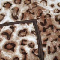 750gsm 3.5kg Double Layer Animal Print Faux Mink Blanket Queen 200x240 cm Brown Leopard thumbnail