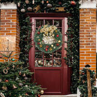 Christmas Wreath Door Garland Decoration Front Door Hanging Flowers Tree Decor(J1-4) thumbnail