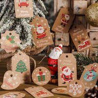 100Pack Xmas Decoration 350g Thicken Kraft Paper Gift Tag Wrapping Kraft Tag Hang Tags(Style C) thumbnail