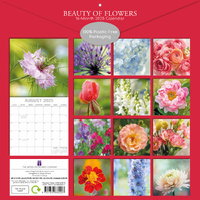 Beauty of Flowers 2025 Square Wall Calendar Floral 16-Month Premium Planner Gift thumbnail