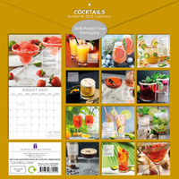 Cocktails 2025 Square Wall Calendar Food 16-Month Christmas Premium Planner Gift thumbnail