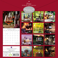 Wine 2025 Square Wall Calendar Food 16 Month Premium Planner Xmas New Year Gift thumbnail