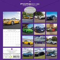 Porsche - 2025 Square Wall Calendar 16 Months Christmas New Year Planner Gift thumbnail