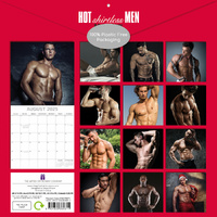 Hot Shirtless Men 2025 Square Wall Calendar 16 Months Xmas New Year Planner Gift thumbnail