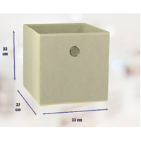 SORTI 33x33x27 CM Beige 6-Pack Foldable Storage Cubes - Fabric Bookcase Organizers for Toys and More thumbnail