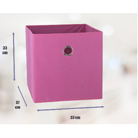 SORTI 33x33x27 CM Dark Pink 6-Pack Foldable Storage Cubes - Fabric Bookcase Organizers for Toys and More thumbnail