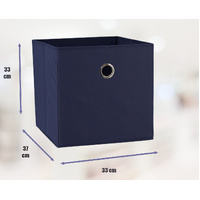 SORTI 33x33x27 CM Dark Blue 6-Pack Foldable Storage Cubes - Fabric Bookcase Organizers for Toys and More thumbnail