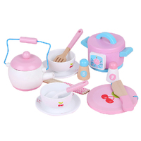 Kids Wooden Kitchen Tea Set Pretend Play thumbnail