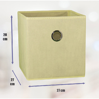 SORTI 27x28x27 CM Beige 8-Pack Foldable Storage Cubes - Fabric Bookcase Organizers for Toys and More thumbnail