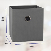 SORTI 27x28x27 CM Grey 8-Pack Foldable Storage Cubes - Fabric Bookcase Organizers for Toys and More thumbnail