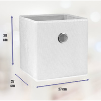 SORTI 27x28x27 CM White 8-Pack Foldable Storage Cubes - Fabric Bookcase Organizers for Toys and More thumbnail