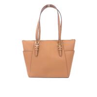Michael Kors Women's Charlotte Signature Leather Large Top Zip Tote Handbag Bag - One Size thumbnail