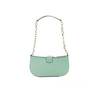 Michael Kors Women's Car Small Sea Green Leather Pouchette Shoulder Crossbody Purse - One Size thumbnail