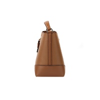 Michael Kors Women's Mercer Small Luggage Pebbled Leather Bucket Crossbody Bag Purse - One Size thumbnail