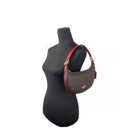 COACH Women's Payton Signature PVC Leather Shoulder Bag Brown Red - One Size thumbnail