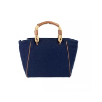 Michael Kors Women's Talia Small Navy Cotton Canvas Tote Crossbody Purse - One Size thumbnail