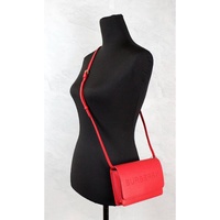 Burberry Women's Hampshire Small Red Embossed Logo Smooth Leather Crossbody Bag - One Size thumbnail