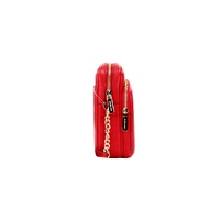 Michael Kors Women's Jet Set Bright Red Pebbled Leather North South Chain Crossbody Bag - One Size thumbnail