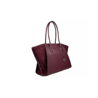 Michael Kors Women's Avril XL Suede Leather Top Zip Satchel Bag Oxblood Red - One Size thumbnail