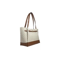Michael Kors Women's Reed Large Belted Tote Shoulder Bag Purse Vanilla - One Size thumbnail