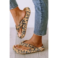 Leopard Print Thick Sole Flip Flops - 37 EU thumbnail