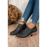 Black Tulip Opening Suede Ankle Boots - 40 EU thumbnail
