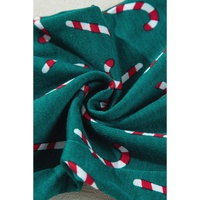 Green Christmas Candy Cane Printed Top and Pants Lounge Set - S thumbnail