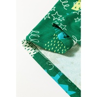 Green Christmas Tree Print V Neck Tee and Pants Lounge Set - L thumbnail