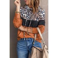 Azura Exchange Leopard Tie Dye Colorblock Hoodie - L thumbnail