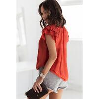Azura Exchange Tiered Ruffled Drawstring V Neck Top - 2XL thumbnail