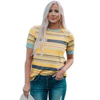 Azura Exchange Luxury Striped Crew Neck T-Shirt - S thumbnail
