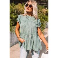 Azura Exchange Ruffled Cheetah Print Top - S thumbnail