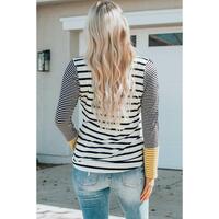 Azura Exchange Stripe Button Henley Top - M thumbnail