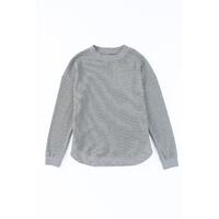 Azura Exchange Ribbed Trim Waffle Knit Top - M thumbnail