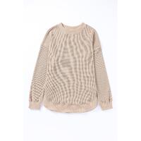 Azura Exchange Ribbed Trim Waffle Knit Top - S thumbnail