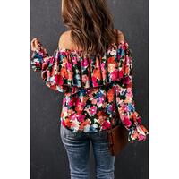 Azura Exchange Floral Print Off Shoulder Blouse - L thumbnail
