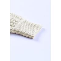 Azura Exchange Waffle Knit Split Neck Pocketed Top - L thumbnail