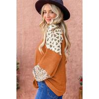 Azura Exchange Leopard Colorblock Top - XL thumbnail