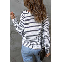 Azura Exchange Striped Print Ruffled Buttoned Top - XL thumbnail
